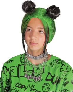 Disguise Billie Eilish Double Green Bun Child Wig Flash Sale
