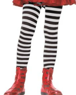Leg Avenue Black And White Thick Striped Girls Tights Store