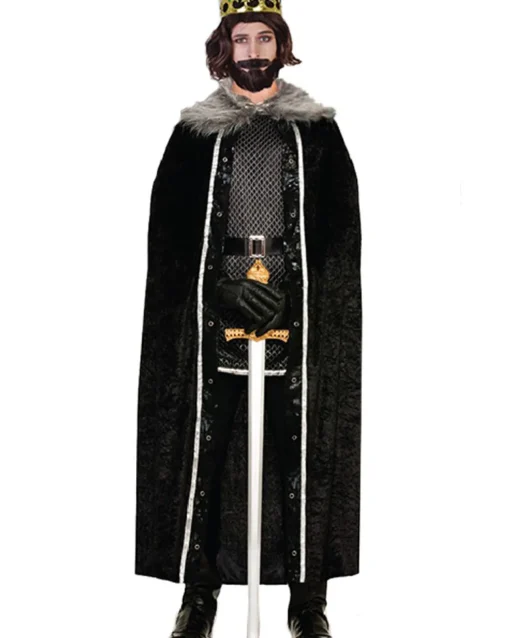 Tomfoolery Black Faux Fur Trim Cape Cheap