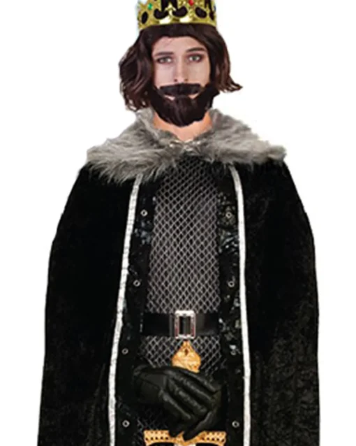 Tomfoolery Black Faux Fur Trim Cape Cheap