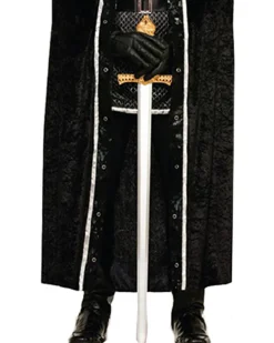 Tomfoolery Black Faux Fur Trim Cape Cheap