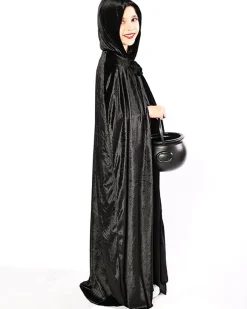 * Black Panne Velvet Deluxe Kids Cape Fashion