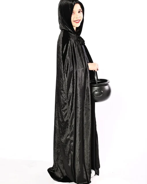 * Black Panne Velvet Deluxe Kids Cape Fashion