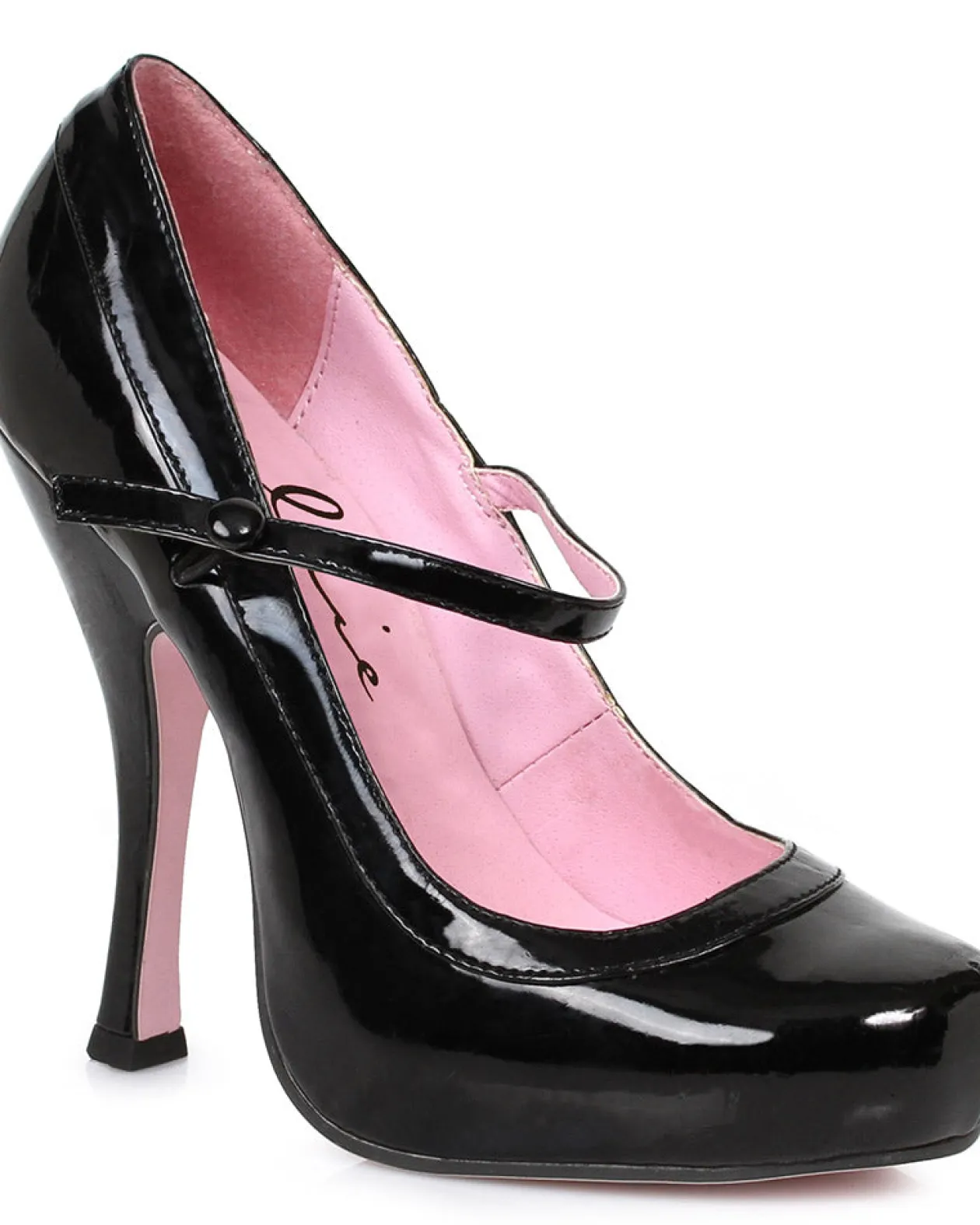 Ellie Shoes Black Patent Babydoll Heels Womens Shoes Discount
