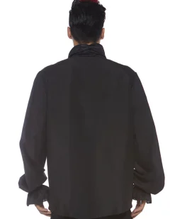 Leg Avenue Black Ruffle Front Shirt New