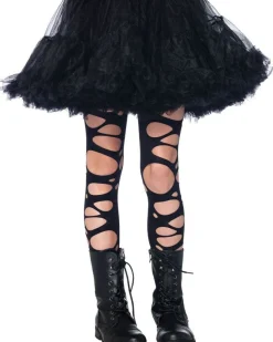 Leg Avenue Black Tattered Girls Tights Best