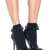 Leg Avenue Black With Lace Ruffle Anklet Socks Clearance