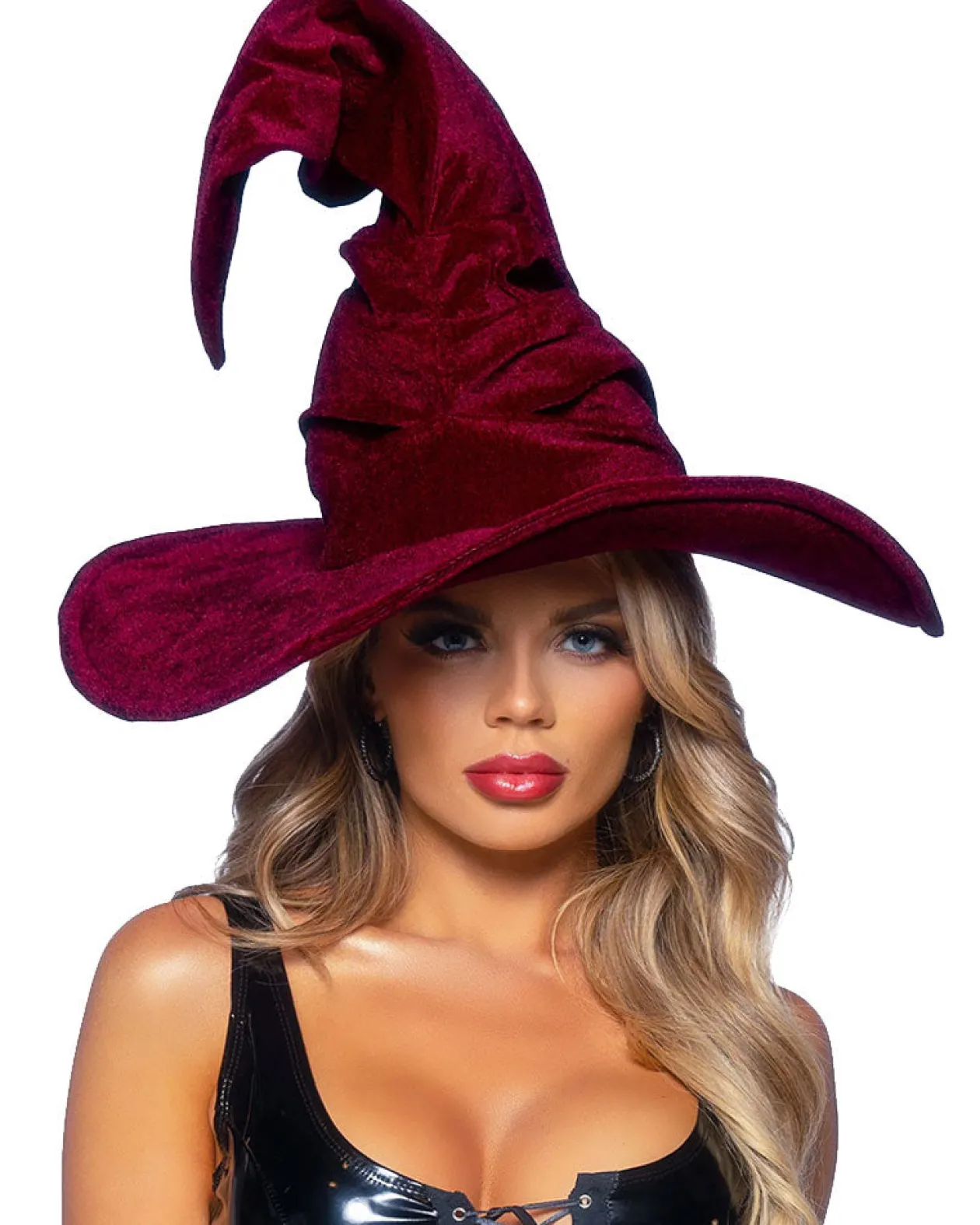 Leg Avenue Burgundy Velvet Ruched Witch Hat Online