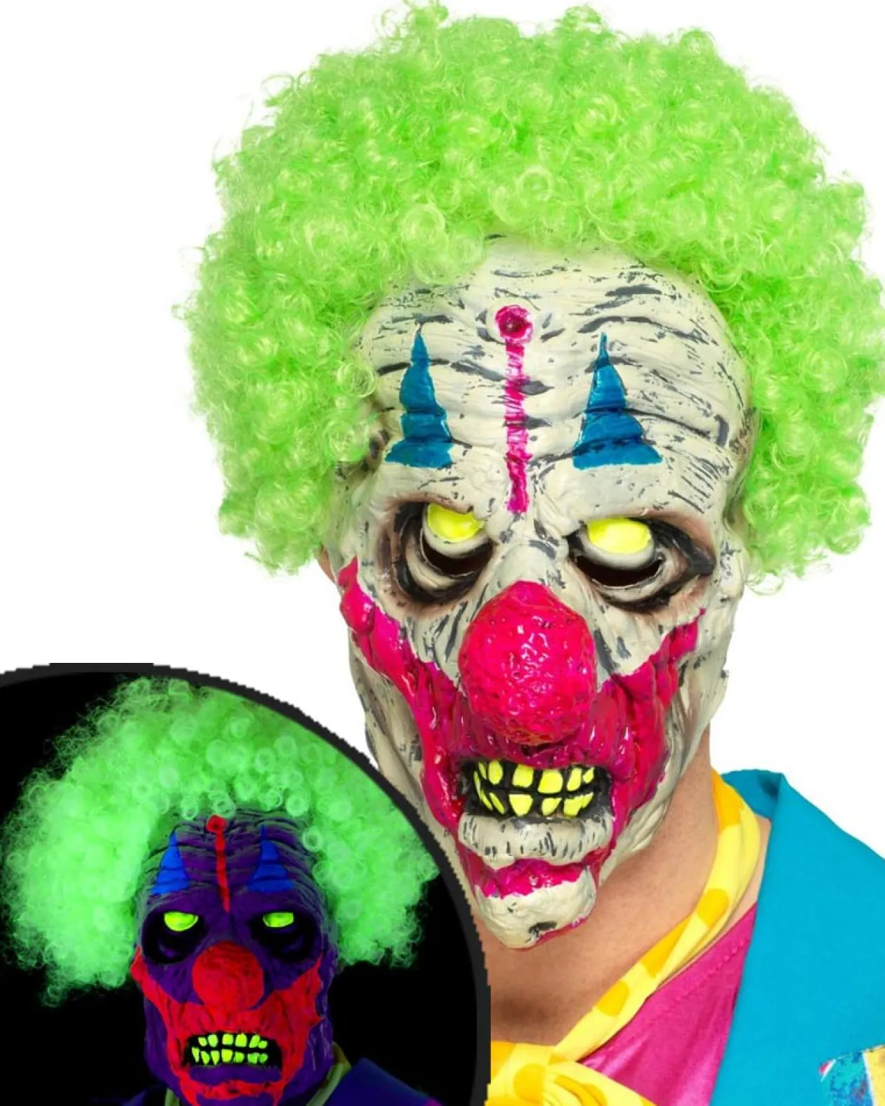 Smiffys Clown Uv Black Light Mask Best Sale