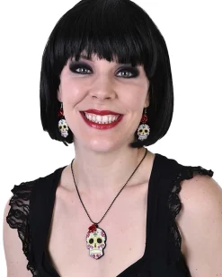 Tomfoolery Day Of The Dead Earrings And Necklace Set Best Sale