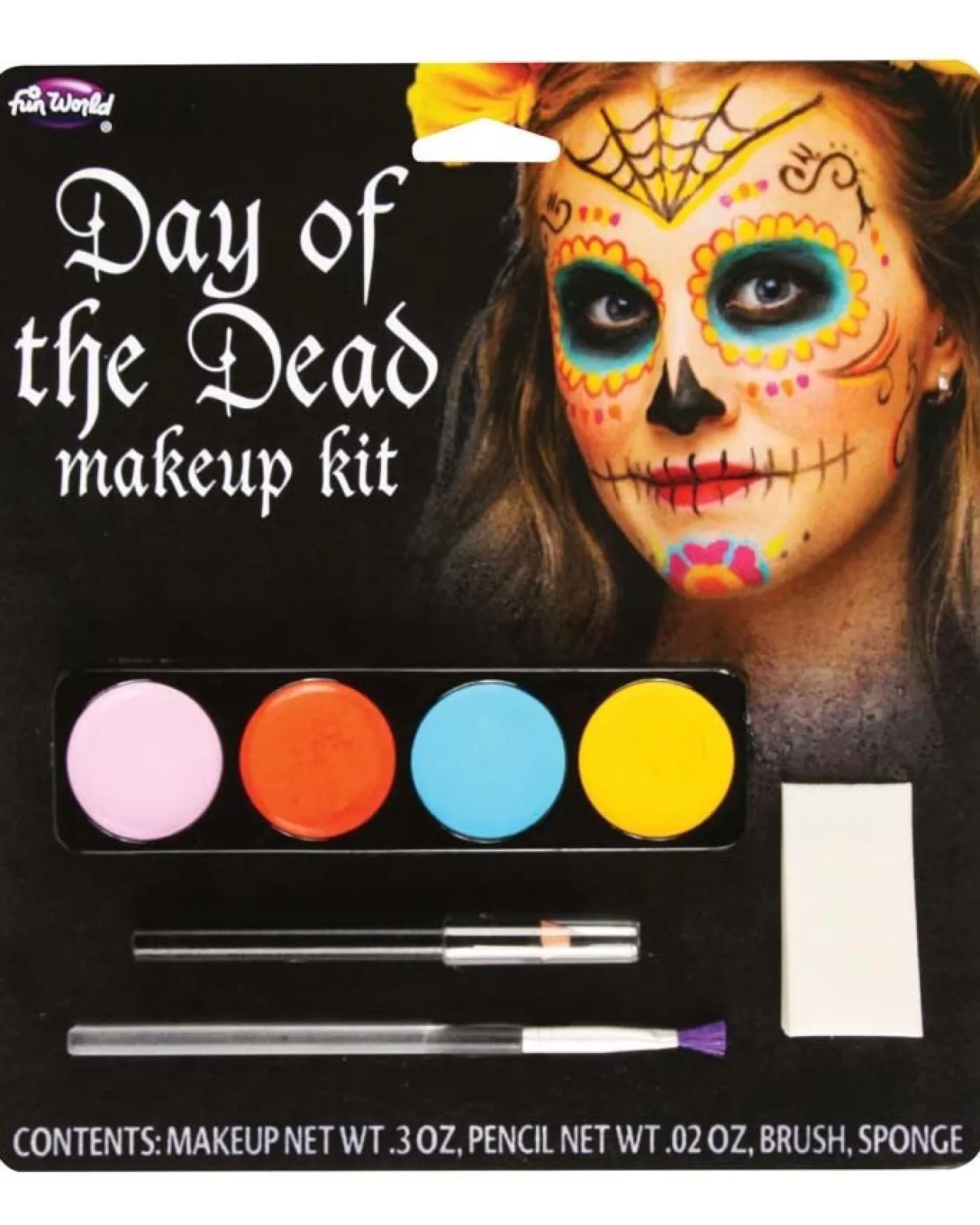 Fun World Day Of The Dead Rainbow Womens Makeup Kit Hot