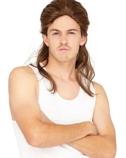 * Deluxe Brown Mullet Wig Store