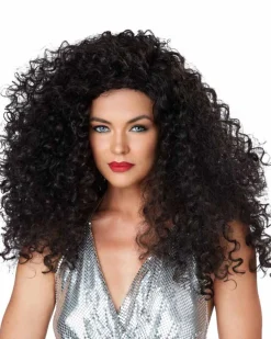 California Costumes Disco Diva Crimped Black Wig New