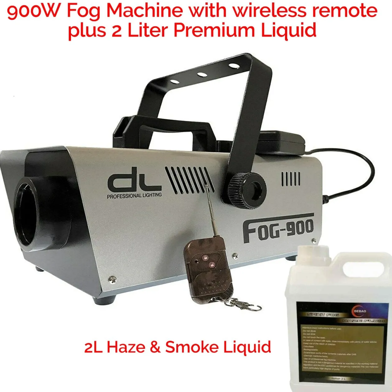 ACLINKER Dl 900W Stage Fog Smoke Machine Wireless Remote W 2L Liquid Dj Party Halloween Flash Sale
