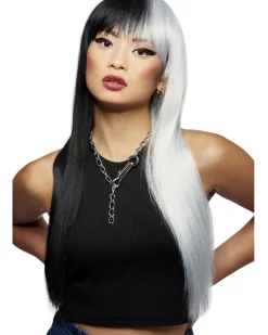 Smiffys Downtown Black And White Wig Sale