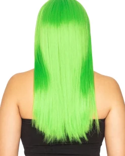 * Fashion Deluxe Apple Green Long Wig Cheap