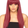 * Fashion Deluxe Bordeaux Red Long Wig Shop
