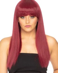* Fashion Deluxe Bordeaux Red Long Wig Shop