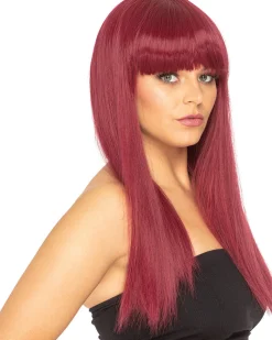 * Fashion Deluxe Bordeaux Red Long Wig Shop