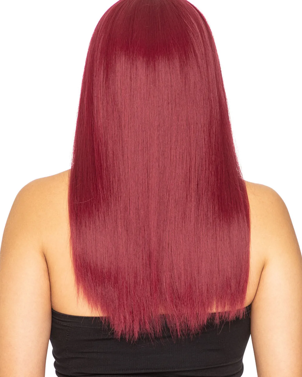 * Fashion Deluxe Bordeaux Red Long Wig Shop