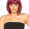* Fashion Deluxe Bordeaux Red Bob Wig Online