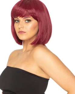 * Fashion Deluxe Bordeaux Red Bob Wig Online