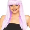 * Fashion Deluxe Frosted Lavender Long Wig Store