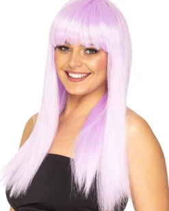 * Fashion Deluxe Frosted Lavender Long Wig Store