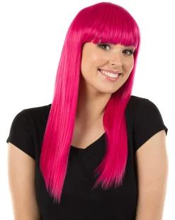 * Fashion Deluxe Fuschia Pink Long Wig Hot