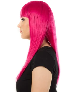 * Fashion Deluxe Fuschia Pink Long Wig Hot