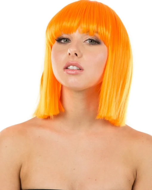 * Fashion Deluxe Neon Orange Bob Wig Best Sale