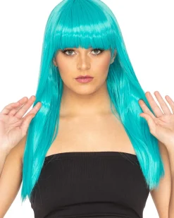 * Fashion Deluxe True Teal Long Wig Cheap