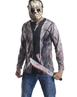 Rubies Friday The 13Th Jason Deluxe Mens Shirt Mask And Machete Kit Sale