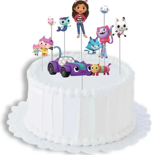 Amscan Gabbys Dollhouse Cake Topper Kit Pack Of 8 Clearance