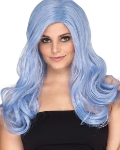 * Glamour Deluxe Bubblegum Blue Long Wavy Wig Sale