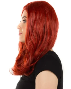 * Glamour Deluxe Deep Red Long Wavy Wig Outlet
