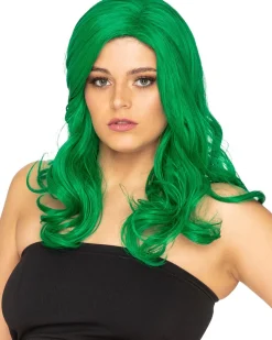 * Glamour Deluxe Emerald Green Long Wavy Wig Shop