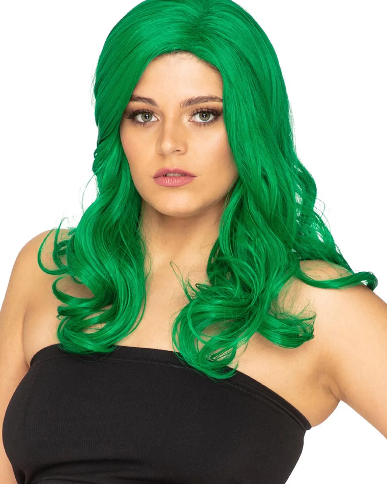 * Glamour Deluxe Emerald Green Long Wavy Wig Shop