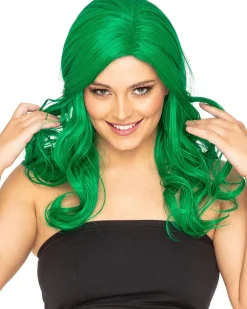 * Glamour Deluxe Emerald Green Long Wavy Wig Shop