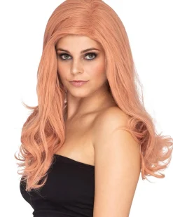 * Glamour Deluxe Peaches And Cream Pink Long Wavy Wig Fashion