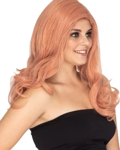 * Glamour Deluxe Peaches And Cream Pink Long Wavy Wig Fashion