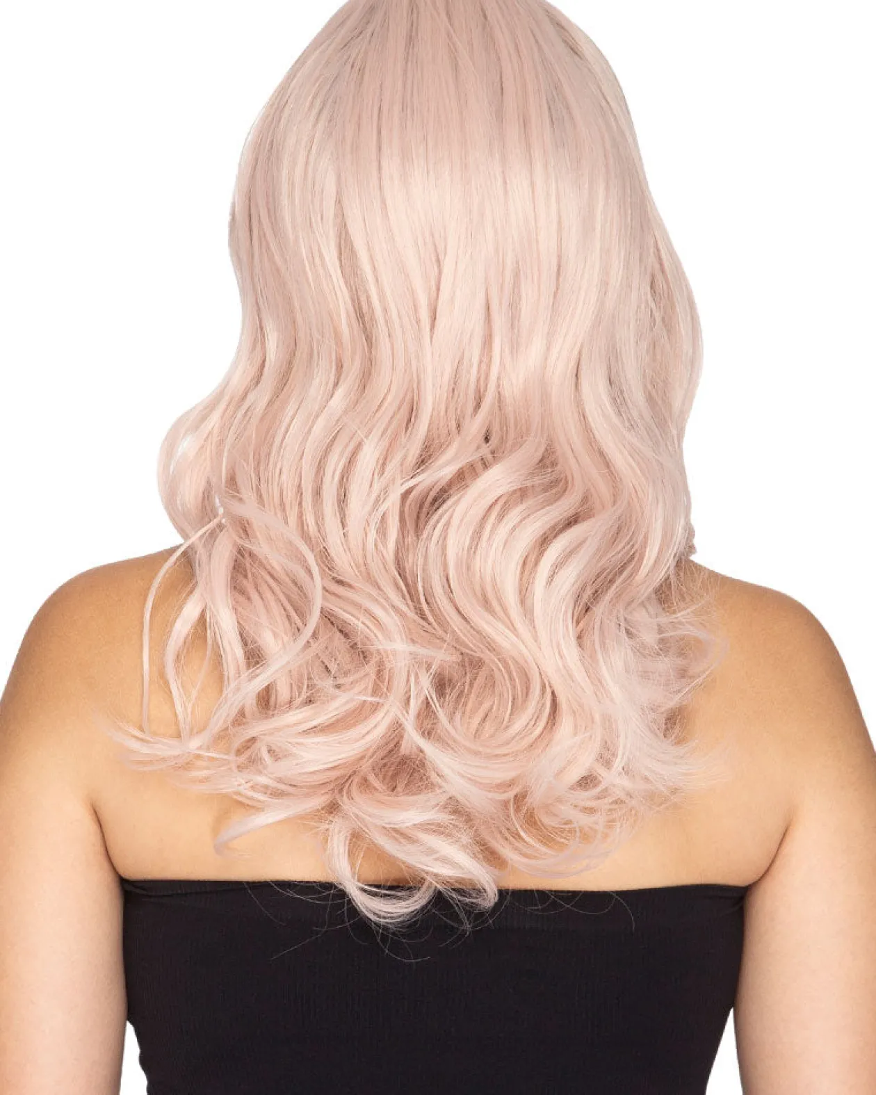 * Glamour Deluxe Platinum Pink Long Wavy Wig Best Sale