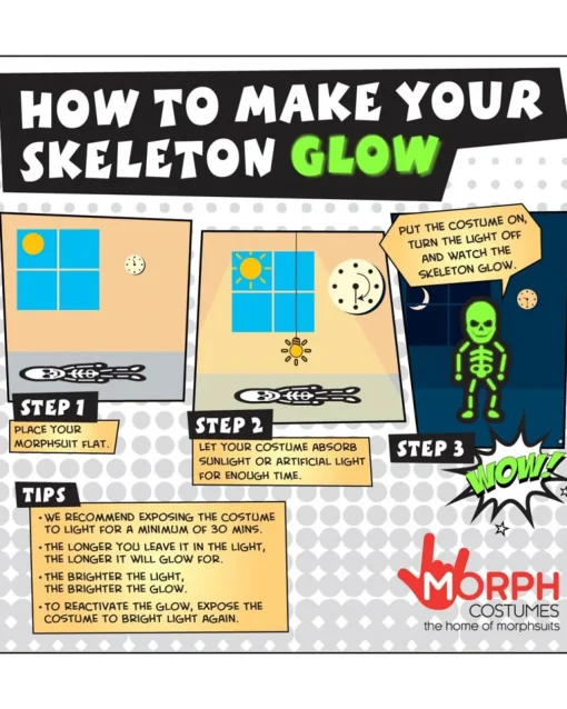 Morph Costumes Glow Skeleton Morphsuit Adult Costume Shop