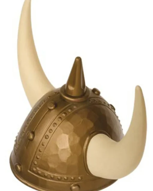 Sweidas Gold Plastic Viking Helmet With Horns Clearance