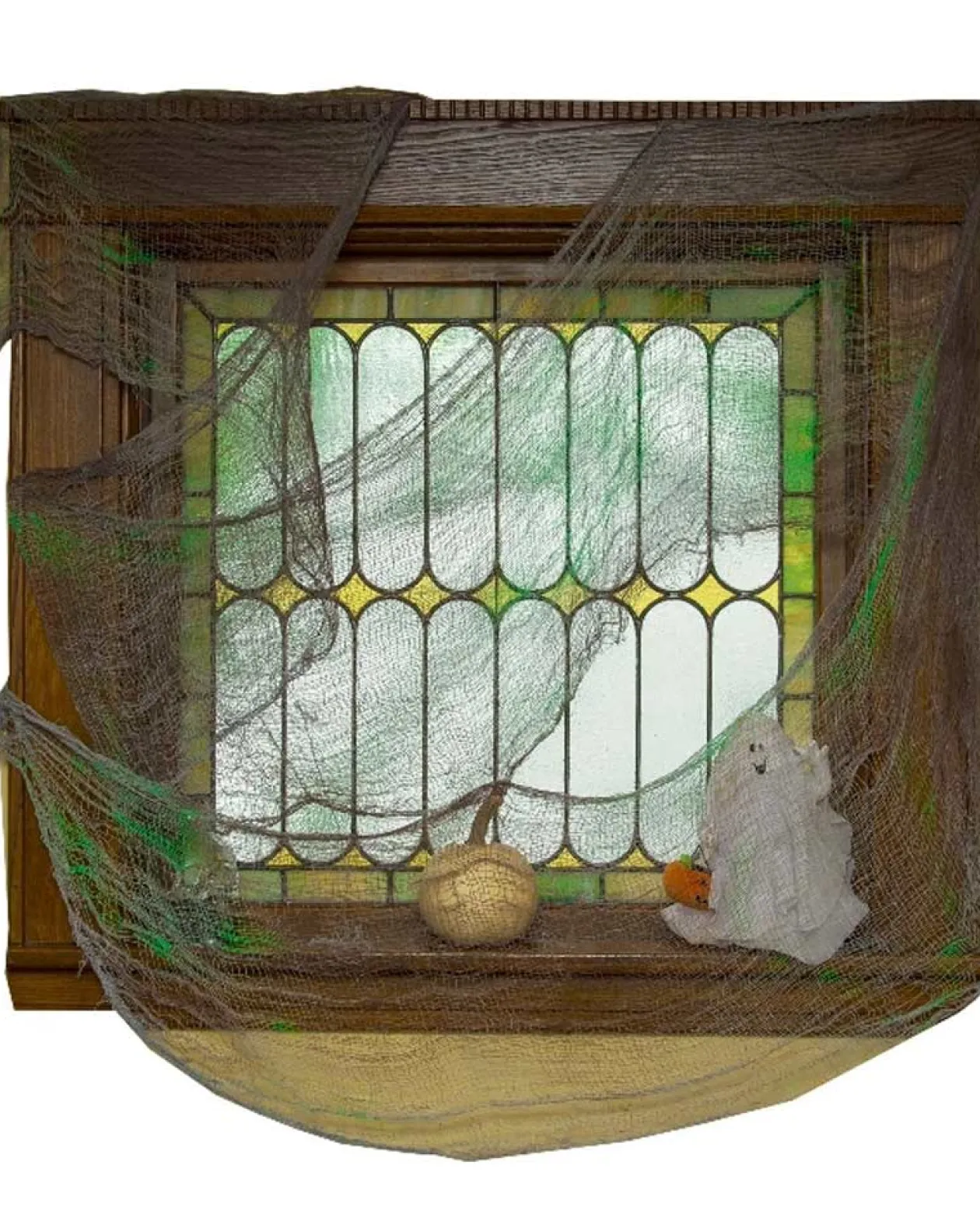 Rubies Grey And Green Gauze Drape Curtain 2.4M Outlet