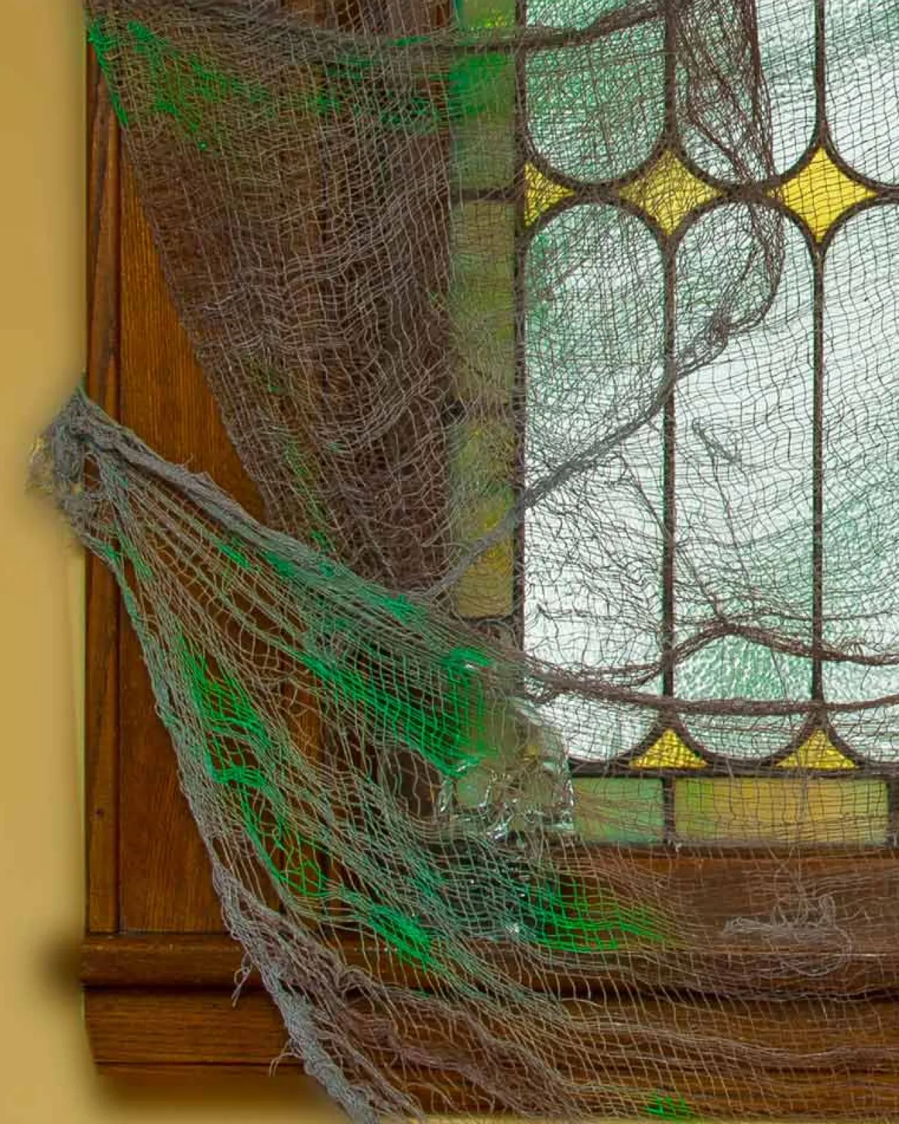 Rubies Grey And Green Gauze Drape Curtain 2.4M Outlet