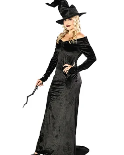* Haunted Hostess Deluxe Black Velour Womens Dress Sale