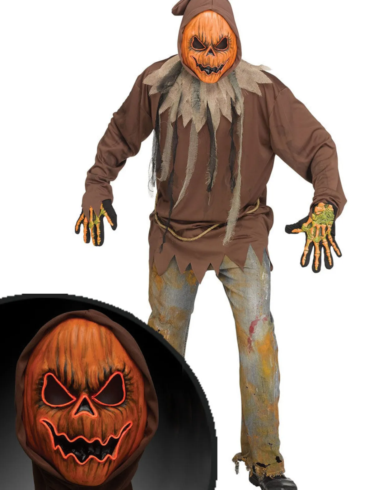 Fun World Light Up Pumpkin Mens Costume Clearance