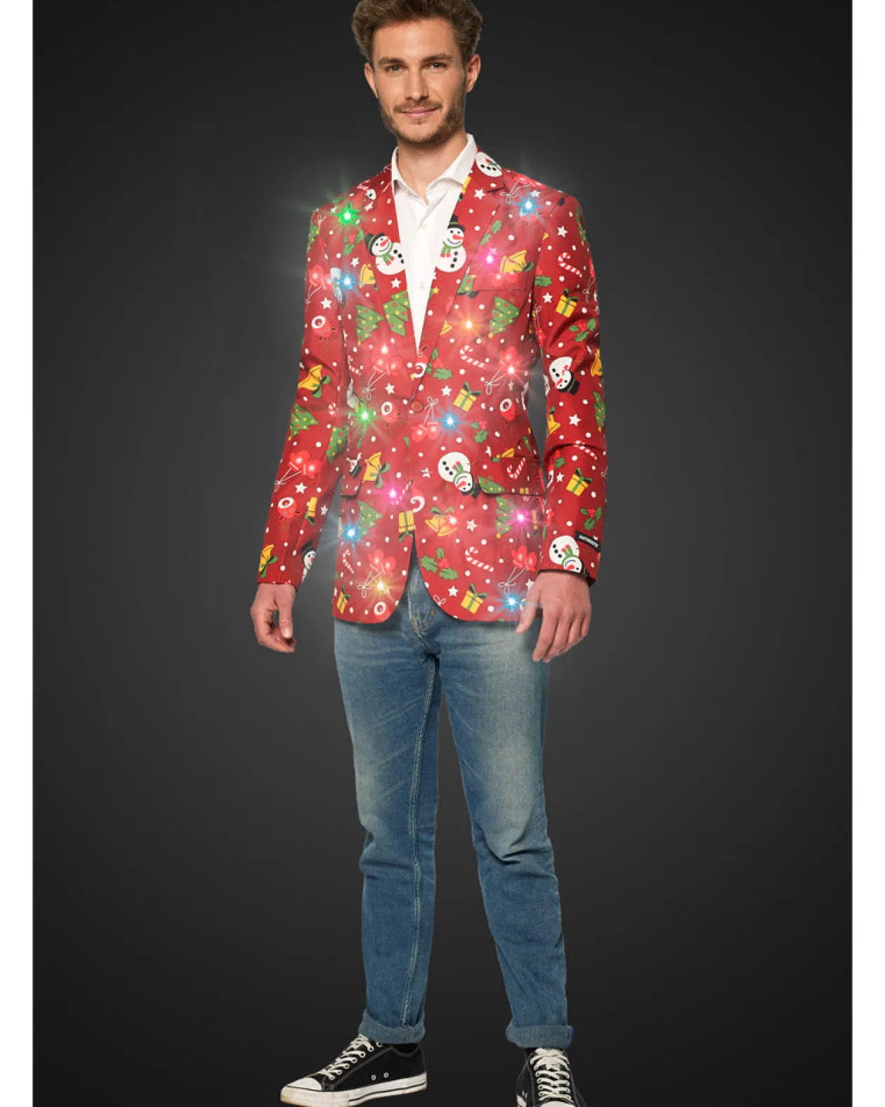 Opposuits Light Up Red Christmas Icons Mens Suitmeister Jacket Cheap