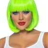 Leg Avenue Neon Green Short Bob Wig Outlet